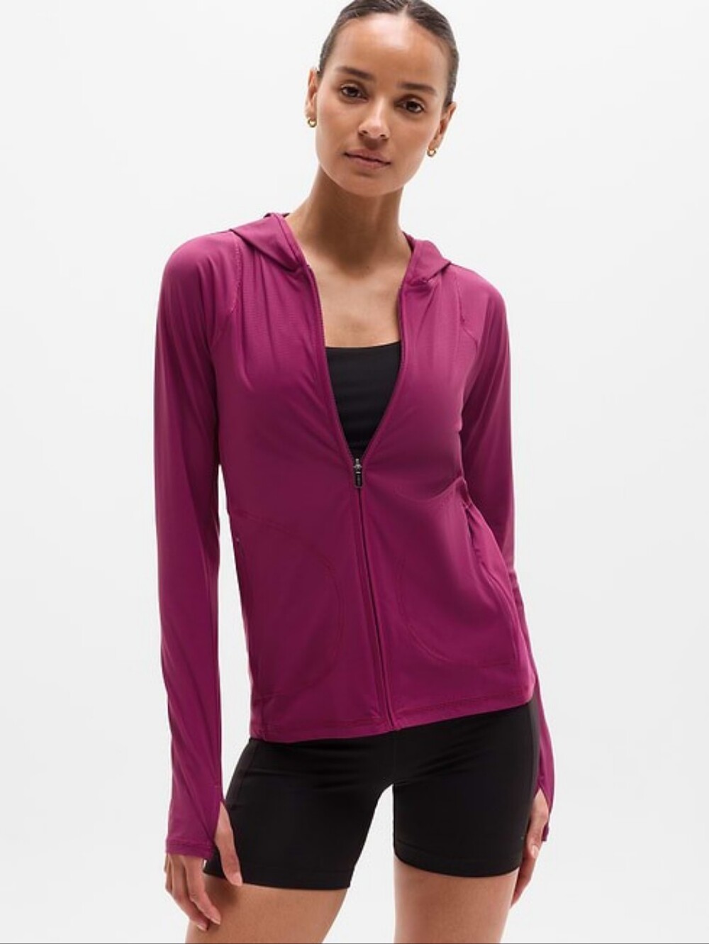 Fabletics Sunstop UPF Top in Wildberry - Size Small